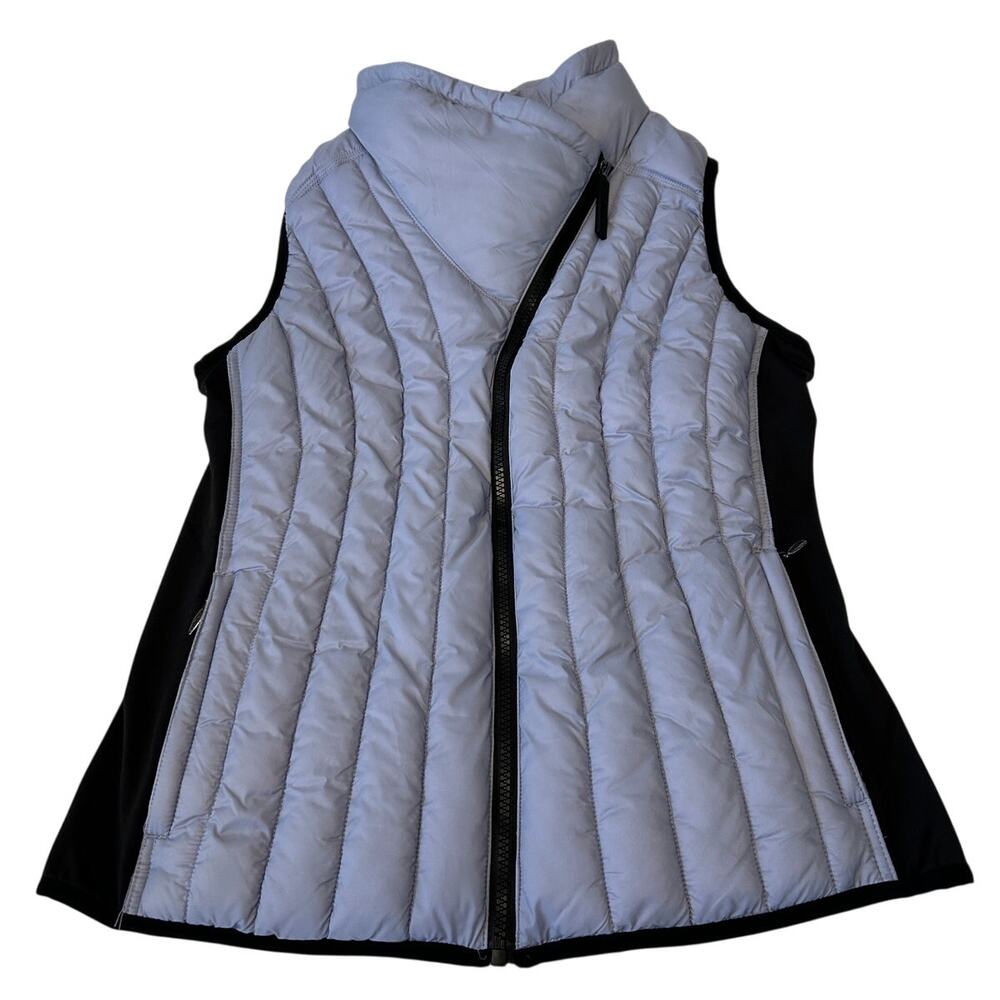 Calvin Klein Vest Women's Puffer Quilted Full Zip Purple Stretch Sides Size S